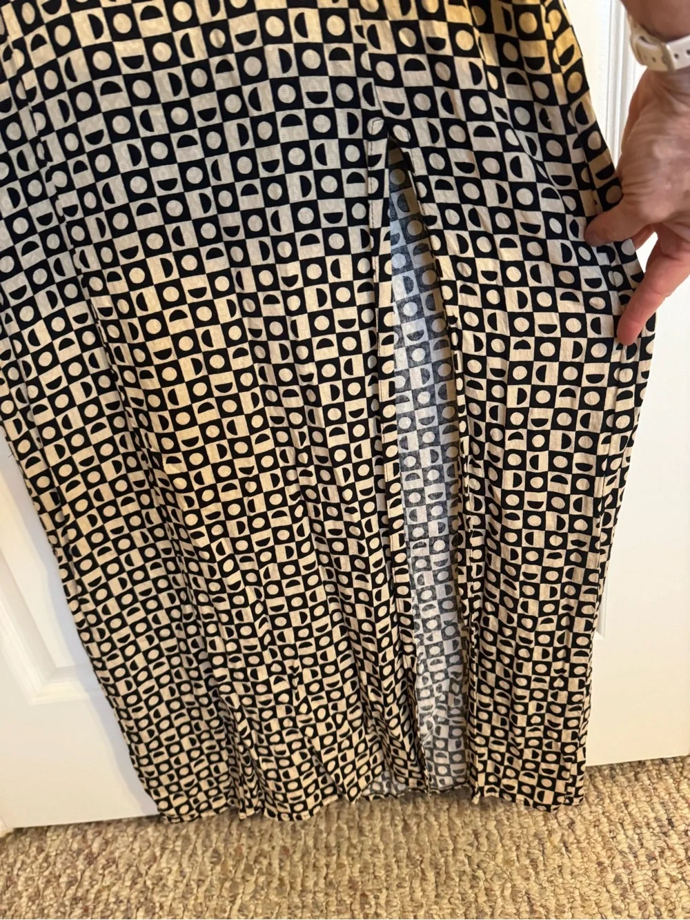 Free People maxi dress size small. EUC. Black & tan. Super cute!